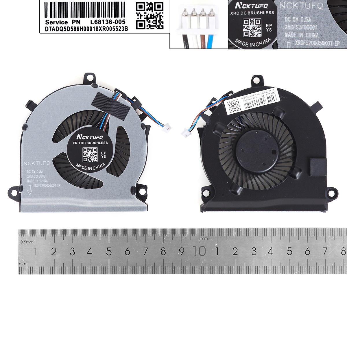 Picture of New Replacement CPU Cooling Fan For HP Pavilion Gaming 15-ec 15-ec0013dx dc5v 0.5a 4pin CPU（High copy)	 N/A Layout